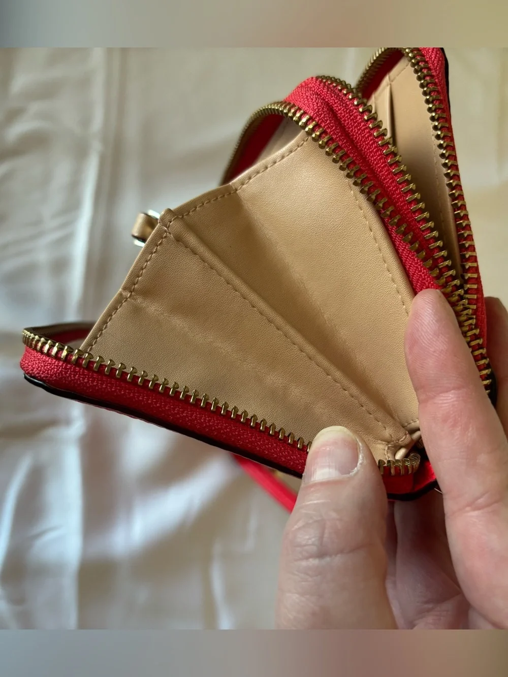kate spade Coral Pebbled Leather Double Zip Continental Wallet Wristlet